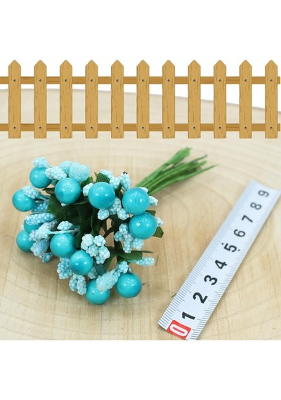 Yapay Çiçek, 12 Adetli Tomurcuk Cipso Demeti -  10 cm, Mavi