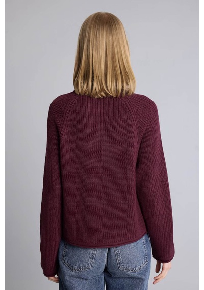 Defacto Regular Fit Triko Bordo Kadın Kazak L2567az/br350