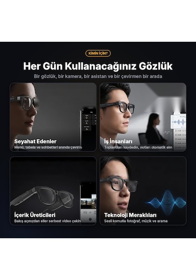 Aımb-g1 Max Akıllı Gözlük 8mp Kamera Aı Çeviri Bluetooth