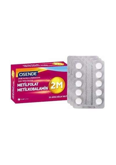 Osende 2M Metilkobalamin B12 Metilfolat Folik Asit 30 Tablet