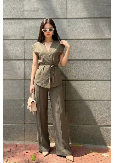 Seeh Haki Basic Yelek Pantolon Takım Sh241 Standart