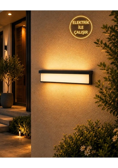 Eos Duvar Aplik 20 Watt Led Lamba, 1800 Lümen 3200 Kelvin Sarı Işık, Banyo, Balkon, Merdiven Du Antrasit