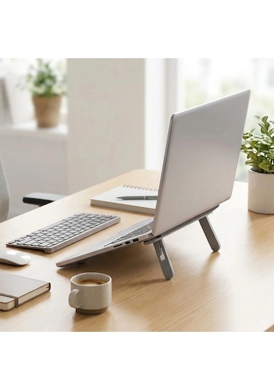 2 Kademeli Katlanabilir Laptop Standı - Kendiliğinden Güçlü Yapışkanlı, Ergonomik Tablet Yükseltici Bx40