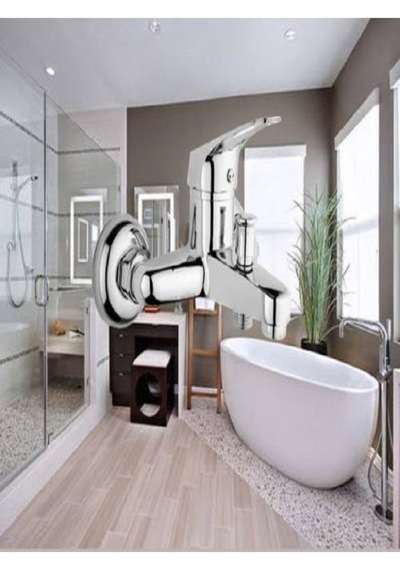 Moonshop 3'lü Duş Seti Duş Robotu Banyo Bataryası Lavabo Bataryas