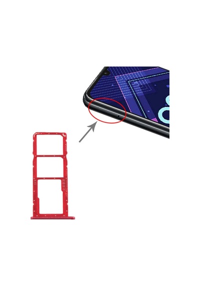Honor 8a Pro Sim Kart Tepsisi + Mikro Sd Kart Tepsisi Kırmızı