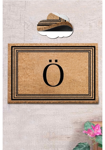 Coco Harf Ö 40x60 cm KIL Paspas,Dekoratif Çok Amaçlı Iç ve Dış Kapı Paspası