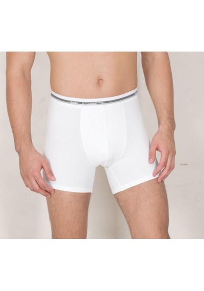 Erkek Clasıc Boxer % 100 Cotton Klasik Boxer 2'li Paket M03 Beyaz