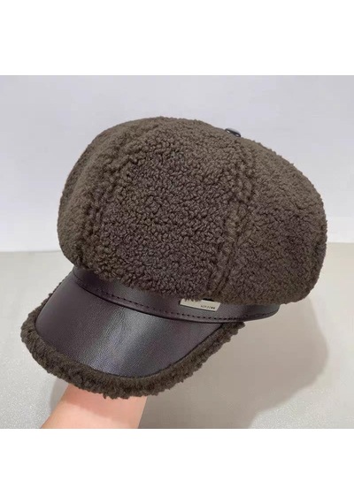 Valkyrie Kadın Kahverengi Peluş Şapka Deri Siperlikli Kışlık Teddy Şapka Yumuşak Sıcak Tutan Bere Kahverengi