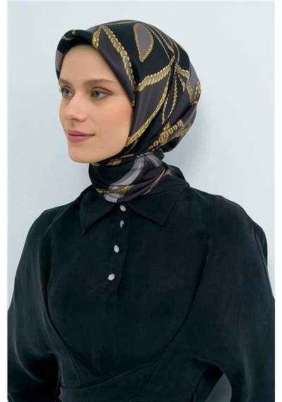 Armine Saf İpek Twill Eşarp 9531d 84 Kırmızı Siyah