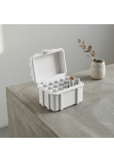 Aa Pil Saklama Kutusu 3d Baskı Taşıma Kutusu 15'li Pil Organizer Kutu Beyaz