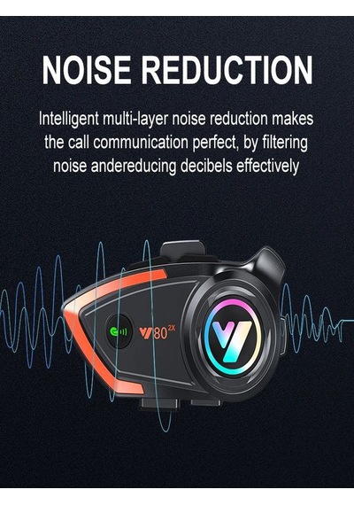 Y8002X Ip67 Su Geçirmez 2 Kişi 800 Metre Blueooth Interkom Motosiklet Kask Kulaklık