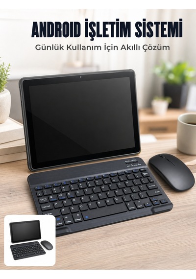 Android Tablet Bluetooth Klavye Mouse Seti Sım Kart Girişi Kablosuz Bağlantı Ve Günlük Kullanıma Uygun - Lisinya