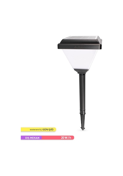 Ack Solar Led Bahçe Armatürü 3000K  Set Üstü Ve Kazıklı