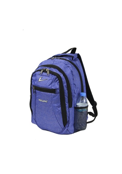 Escape Esc 307 Çizgili Polyester Kumaş Sırt Çantası Sax Saks Mavi