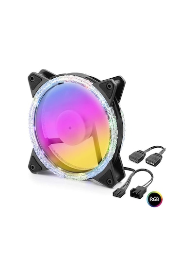 Kasa Fanı Kristal Argb 12 Cm - Siyah Nd2663 Evimdeyokyok