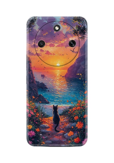 Honor Magic 8 Lite 5g Kılıf Boutique Baskılı Resimli Manzara Kedi Pcode -096
