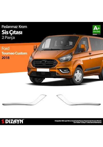 S-Dizayn Ford Tourneo Custom Krom Sis Çıtası 2 Prç 2018 Üzeri