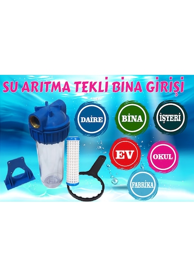 Daire Bina Şebeke Girişi Yıkanabilir Filtreli Su Arıtma Kabı