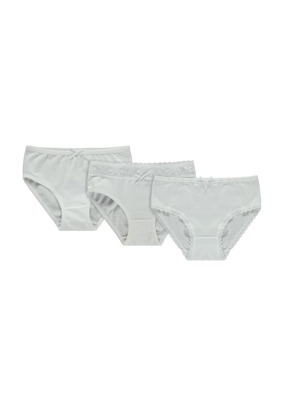 Artı Çorap Classic 3'lü Kız Slip Set - Beyaz
