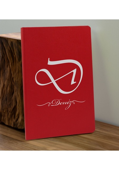 Bk Gift Kişiye Özel İsimli Kırmızı Defter Ve Cam Matara Hediye Seti-2, Sevgiliye Hediye, Arkadaşa Hediye, Yeni İş Hediyesi