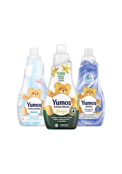 Yumoş Doğal Özler Vanilya + Bebek + Kırışıklık Karşıtı Yumuşatıcı 3 x 1200 ML