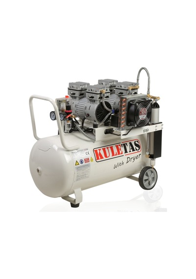 Kuletaş 2 Hp 8 Bar 80 LT Kurutuculu Sessiz Yağsız Dişçi Kompresörü