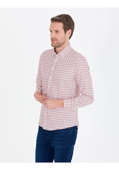 Pierre Cardin Erkek Nar Çiçeği Desenli Gömlek 50264910-vr039 Narçiçeği