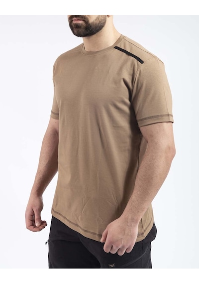 Outdoor T-shirt Günlük Pamuklu Basic Erkek Basetı03 Bej