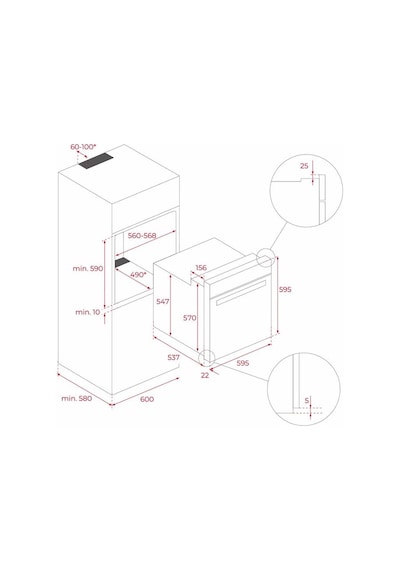 Teka Infinity G1 Edition HLB 85-G1 P BM - GBC 75-G1 GBC BM (E5) - DVI 88-G1 EOS BM Siyah Ankastre Set