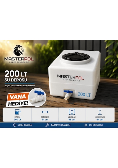 200 Lt Kare Su Deposu Tankı Bidonu Karavan Temizsu Kirlisu