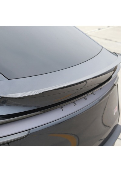 Tesla Juniper Arka Tampon Pro Tip Spoyleri Spoiler Parlak Karbon Kaplama Siyah