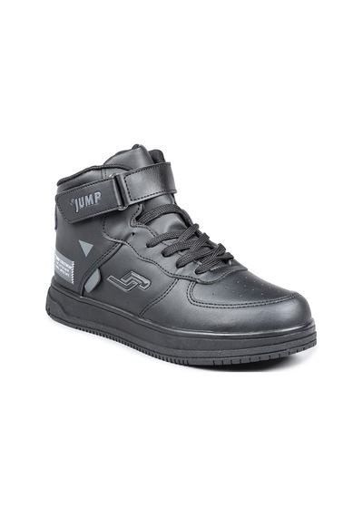 Jump 27835 Cırtlı Yüksek Bilekli Siyah Genç Sneaker Günlük Spor Ayakkabı