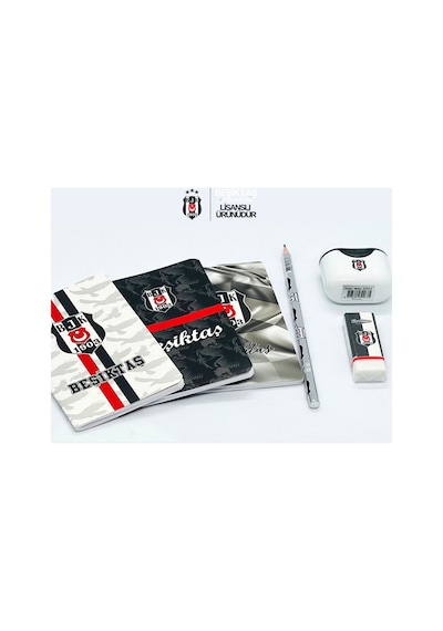 Beşiktaş Lisanslı Kırtasiye Seti, 3 Defter, Kurşun Kalem, Silgi Ve Kalemtraş Beşiktaşlı Okul Seti - Bgabjkset008