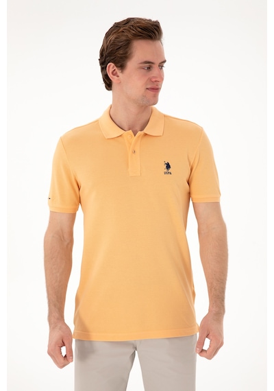 U.S. Polo Assn. Erkek Slim Fit Polo Yaka Kavun Basic Tişört 50298041-VR202