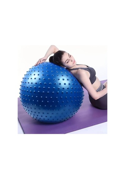 Pilates Topu 65 Cm Dikenli Yüzey Pompalı Mavi, Tek Ebat, Pltsmavia, Mavi