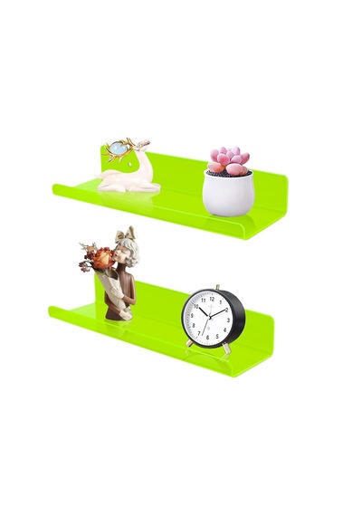 Pleksi Duvar Raf Neon Yeşil, 50cm X 10cm Diğer