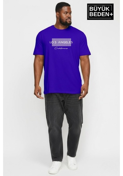 Superlife Erkek Büyük Beden Los Angeles Baskılı 3xl-6xl Bisiklet Yaka Tshırt Spr26bts510-18 Saks Mavi Superlife Erkek Büyük Beden Los Angeles Baskılı 3xl-6xl Bisiklet Yaka Tshırt Spr26bts510-18 Saks Mavi