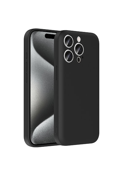 Apple Uyumlu iPhone 15 Pro Max Kılıf Kamera Korumalı Kartlık Hazneli Zore Vitra Kapak Siyah