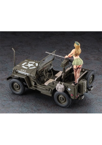 Hasegawa Sp483 52283 1/24 Ölçek, 1/4 Ton 4x4 Utility Truck Cal. 50 M2 Machine Gun W/blond Girl's Figure, Plastik Model Kiti-36148