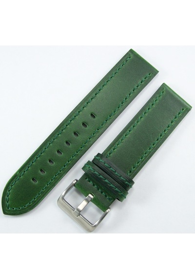 Bizon Yeşil Haki Gerçek Deri Saat Kordonu 20mm Akıllı Pimli Spor