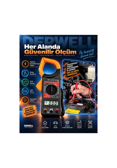 Dt - 266 Profesyonel Dijital Pens Multimetre Akım Ölçer 266 Clamp Meter Voltaj Direnç Ölçüm Cihazı Avometre Elektrikçi Test Aleti Lcd Ekranlı Veri Sabitleme Özellikli Ölçü Aleti