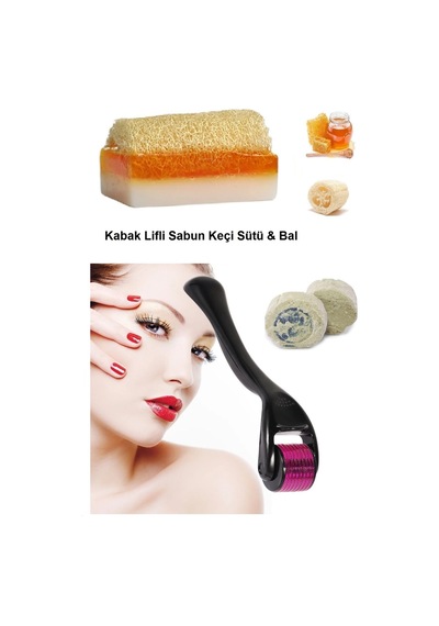 3lü Peeling Cilt Bakım Kabak Lifli Keçi Sütlü Ballı Sabun Yaşlanma Karşıtı Yenileme Dermaroller