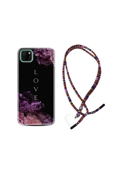 Huawei Y5P Kılıf Rasta Boyun Askılı Love Flow 1664