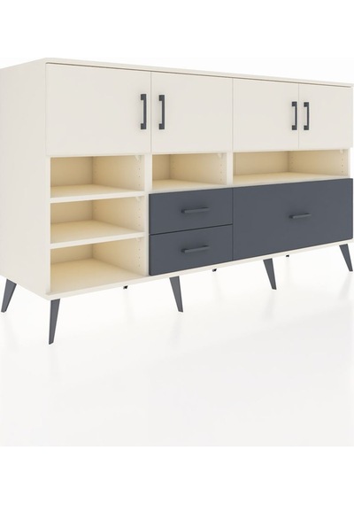 Kronos Konsol 8 Raflı 3 Çekmeceli 4 Kapaklı 176x59x99 Aytaşı-ayta Aytaşı-aytaşı/antrasit