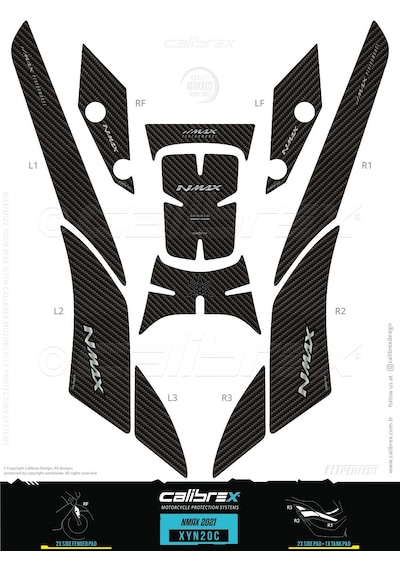 Yamaha Nmax 2021 Sonrası Tank Pad Seti Karbon