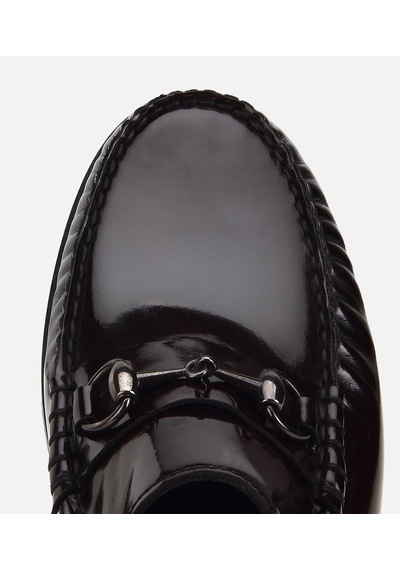 Hotiç Erkek Deri Bordo Toka Detaylı Klasik Loafer