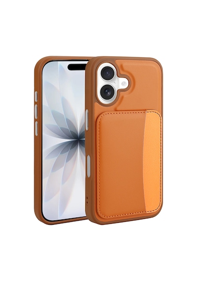 Zore İphone 16 Kılıf Kartlıklı Zore X-kart Silikon Kapak - Turuncu