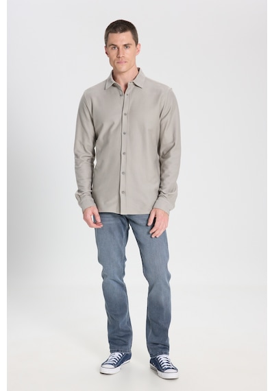 Wrangler Regular Fit Normal Kesim Pamuk Taş Rengi Gömlek W242585013 Taş