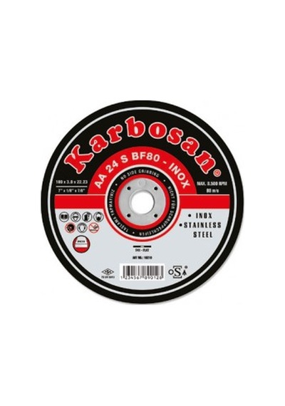 Karbosan 180 x 3 x 22.23 Paslanmaz Çelik İnox Kesme Taşı 25 Adet