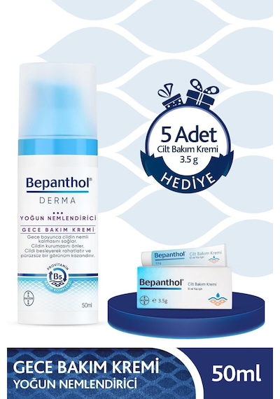 Derma Gece Bakım Kremi 50 ml + 5 Adet Cilt Bakım Kremi 3.5 g